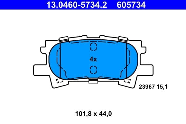 set placute frana,frana disc ATE 13.0460-5734.2