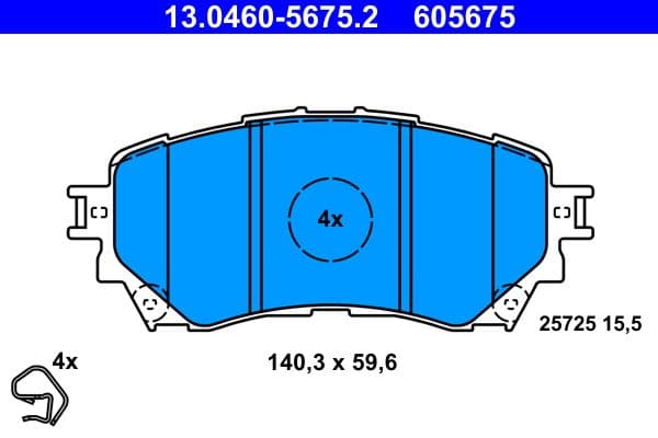 set placute frana,frana disc ATE 13.0460-5675.2