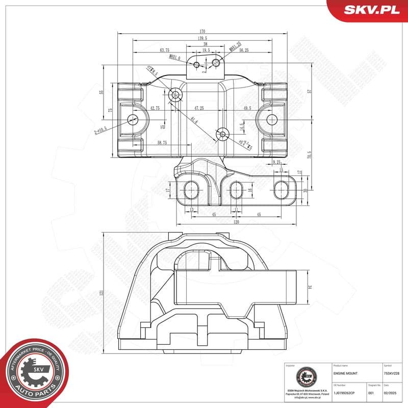 Suport motor ESEN SKV 75SKV228