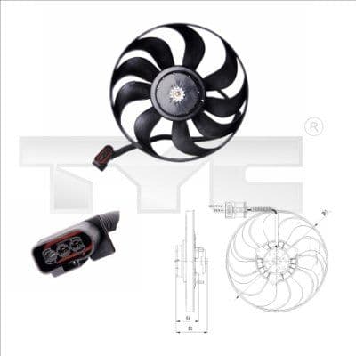 Ventilator, radiator TYC 837-0022