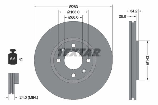 Disc frana TEXTAR PRO 92111603