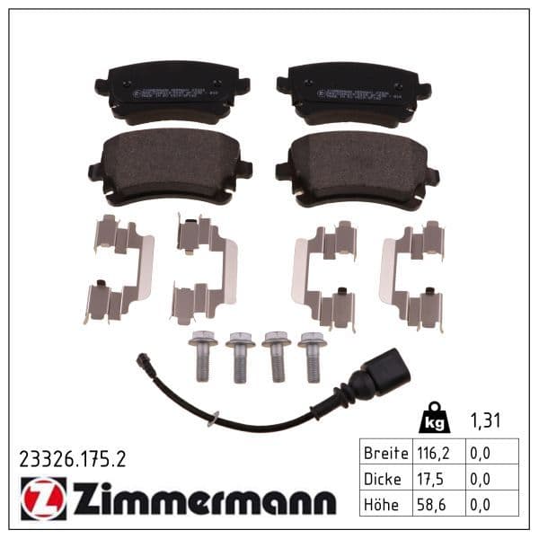set placute frana,frana disc ZIMMERMANN 23326.175.2