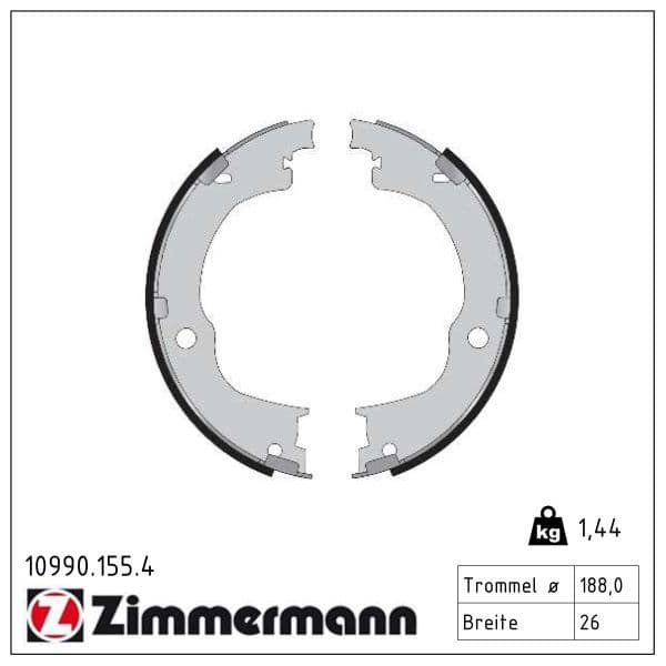 Set saboti frana, frana de mana ZIMMERMANN 10990.155.4