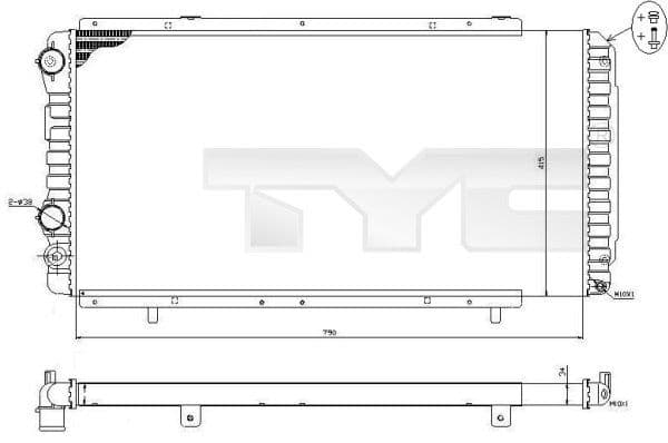 Radiator, racire motor TYC 709-0014-R