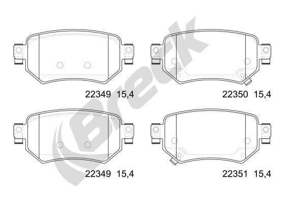 set placute frana,frana disc BRECK 22349 00 704 00
