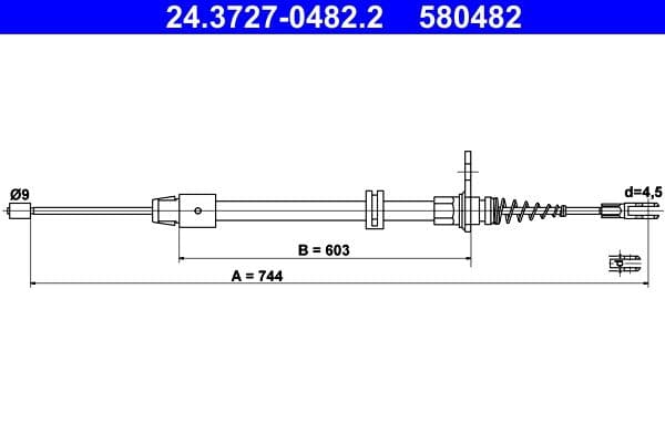 Cablu, frana de parcare ATE 24.3727-0482.2