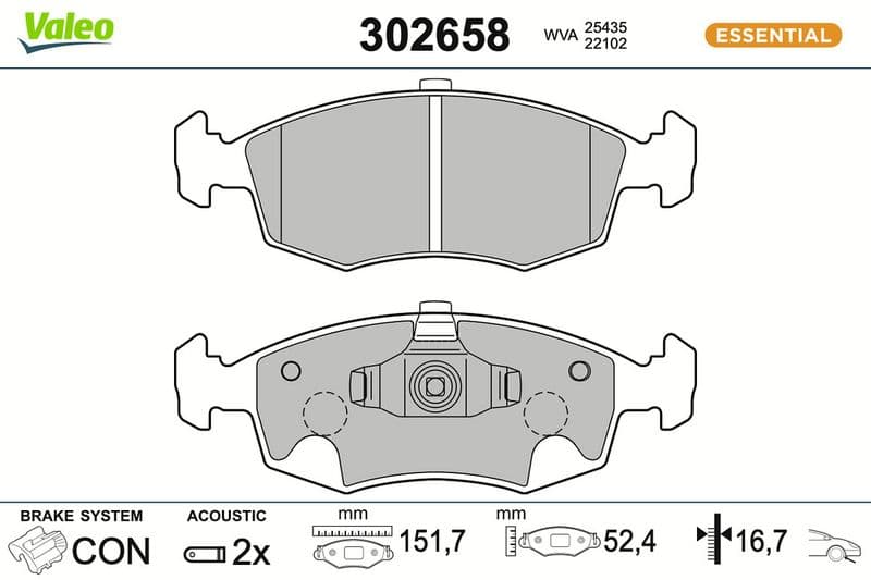 set placute frana,frana disc VALEO 302658