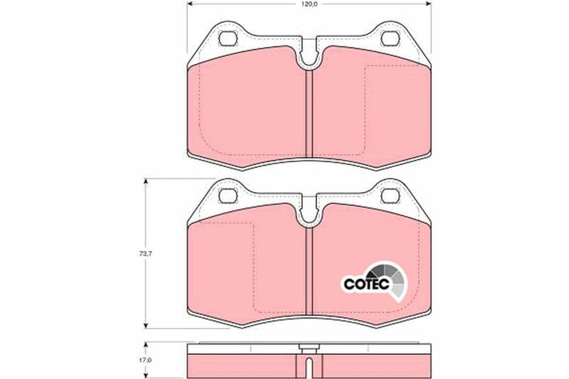set placute frana,frana disc TRW COTEC GDB1269