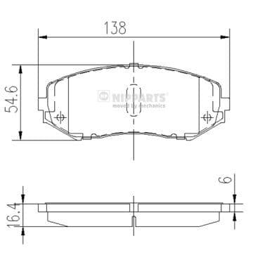 set placute frana,frana disc NIPPARTS J3608029