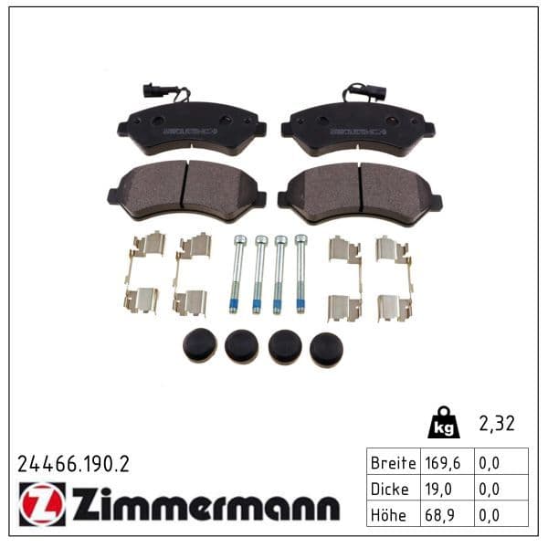 set placute frana,frana disc ZIMMERMANN 24466.190.2