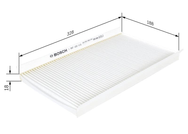 Filtru, aer habitaclu BOSCH 1 987 432 015
