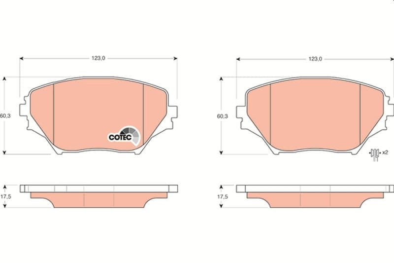 set placute frana,frana disc TRW COTEC GDB3251