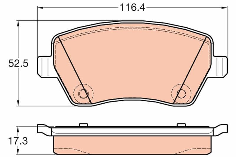 set placute frana,frana disc TRW GDB2017
