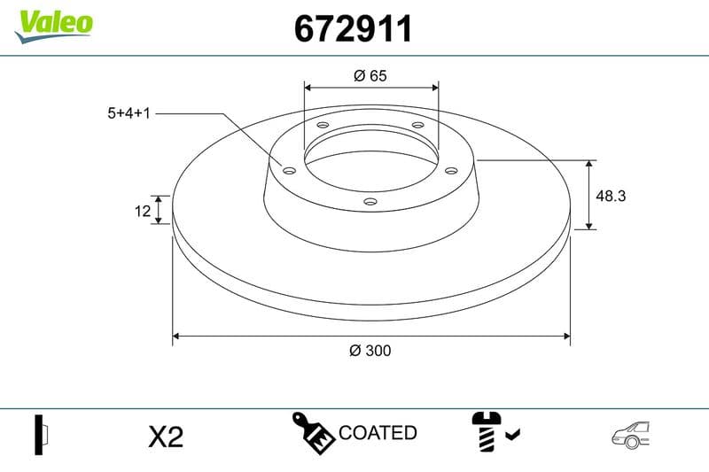 Disc frana VALEO COATED 672911