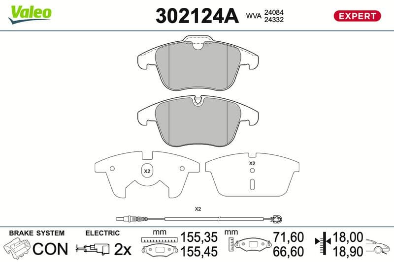 set placute frana,frana disc VALEO 302124A
