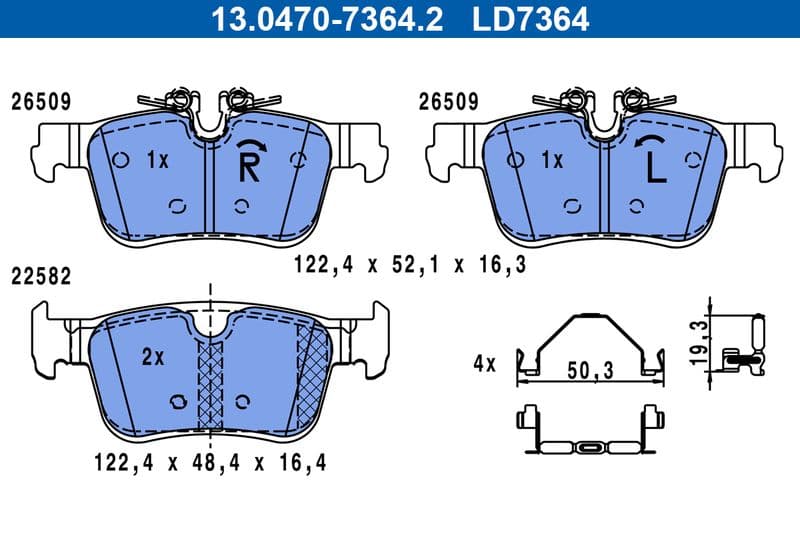 set placute frana,frana disc ATE Ceramic 13.0470-7364.2
