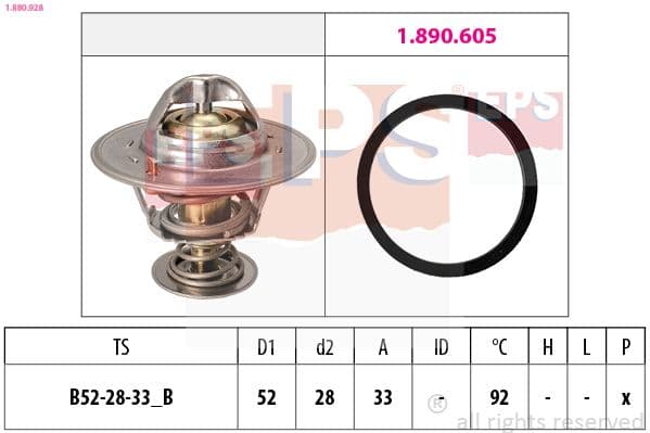 termostat,lichid racire EPS Made in Italy - OE Equivalent 1.880.928