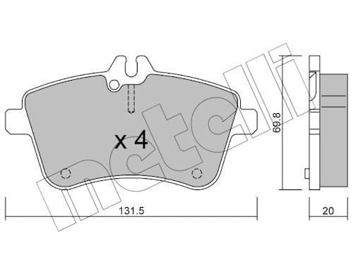 set placute frana,frana disc METELLI 22-0647-0