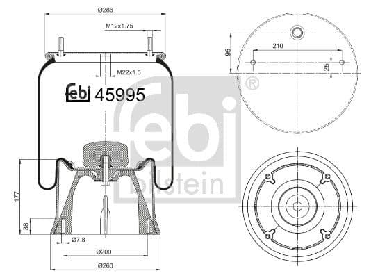 Burduf, suspensie pneumatica FEBI BILSTEIN 45995