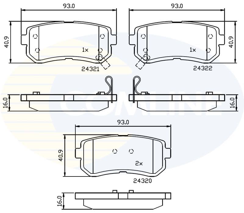 set placute frana,frana disc COMLINE CBP32016