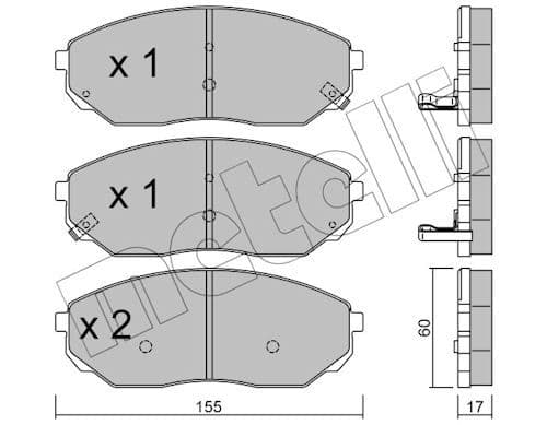set placute frana,frana disc METELLI 22-0515-0