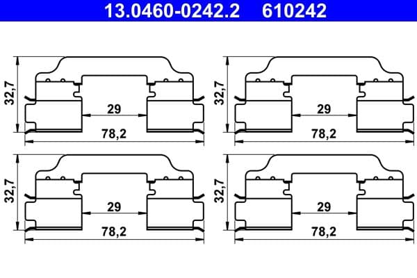 Set accesorii, placute frana ATE 13.0460-0242.2