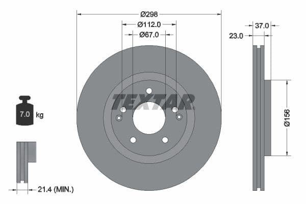 Disc frana TEXTAR PRO 92324903