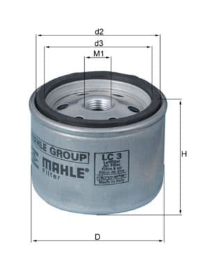 Filtru aer, turbocompresor MAHLE LC 3