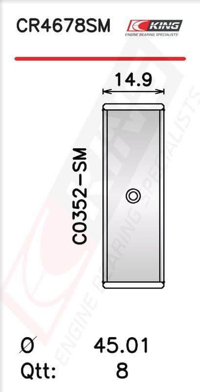 Cuzinet bielă KING CR4678SM0.25