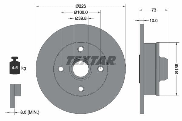 Disc frana TEXTAR PRO 92154203