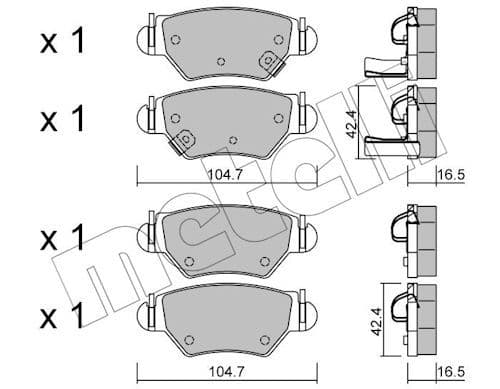 set placute frana,frana disc METELLI 22-0259-0