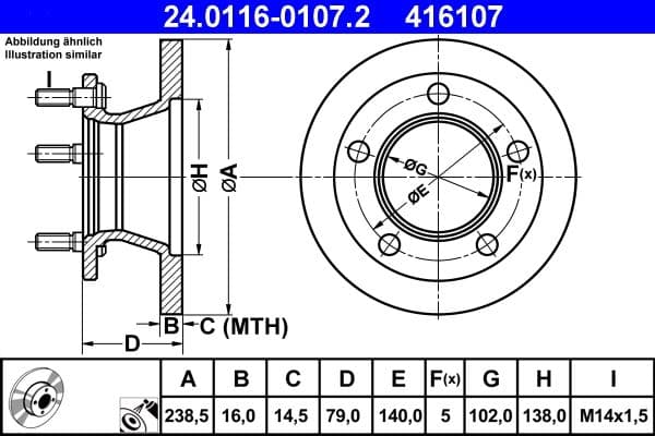 Disc frana ATE 24.0116-0107.2