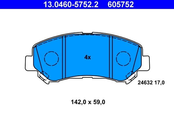 set placute frana,frana disc ATE 13.0460-5752.2