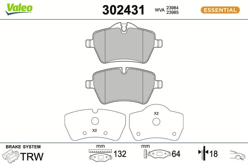set placute frana,frana disc VALEO 302431