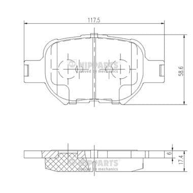 set placute frana,frana disc NIPPARTS J3602091