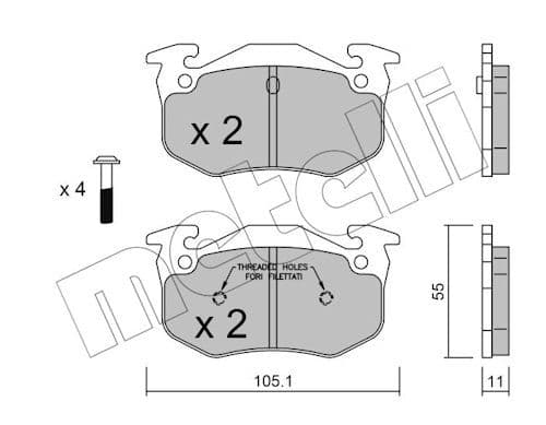 set placute frana,frana disc METELLI 22-0038-1