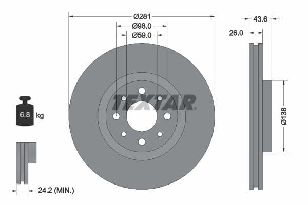 Disc frana TEXTAR PRO 92107703