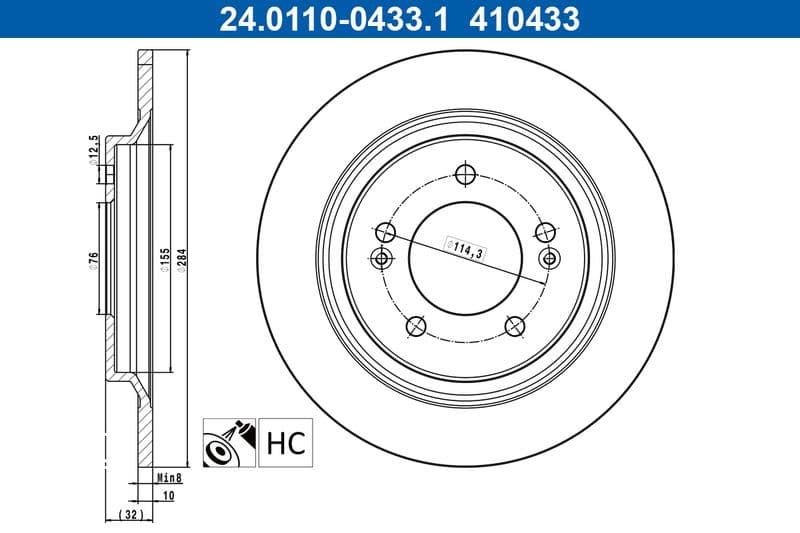 Disc frana ATE 24.0110-0433.1