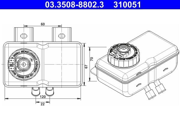 Vas de expansiune, lichid frana ATE 03.3508-8802.3