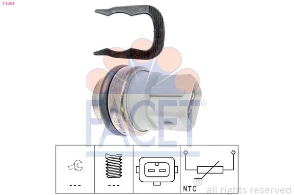 senzor,temperatura lichid de racire FACET Made in Italy - OE Equivalent 7.3254