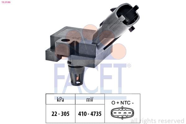senzor presiune aer FACET Made in Italy - OE Equivalent 10.3186