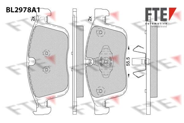 set placute frana,frana disc FTE 9011224
