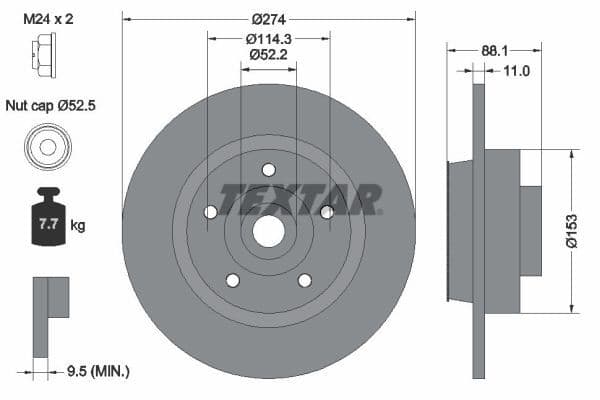 Disc frana TEXTAR PRO 92232603
