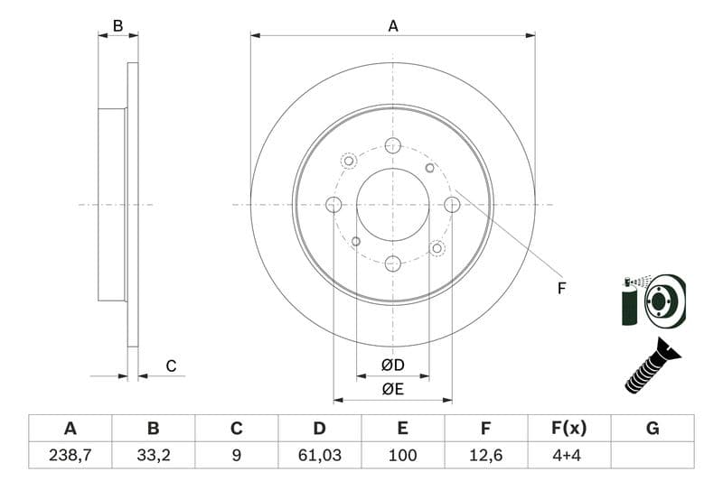 Disc frana BOSCH 0 986 479 F34