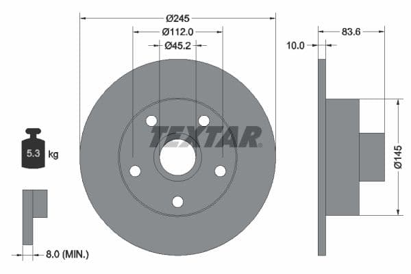 Disc frana TEXTAR PRO 92072103