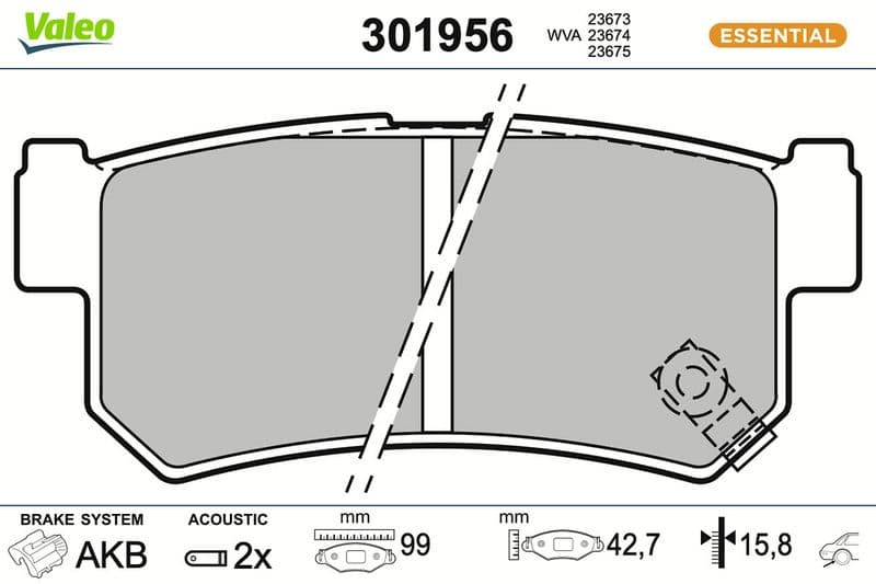 set placute frana,frana disc VALEO 301956