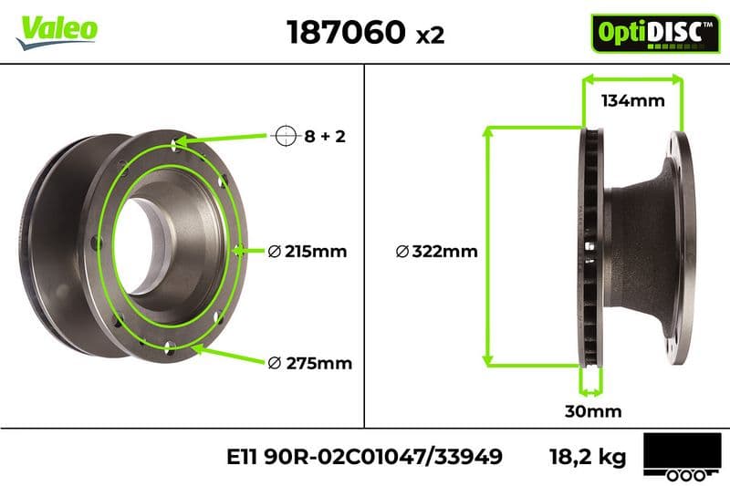 Disc frana VALEO 187060