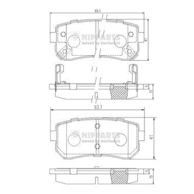 set placute frana,frana disc NIPPARTS J3610512