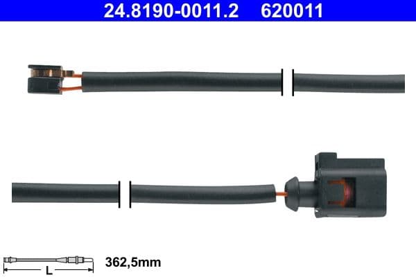 senzor de avertizare,uzura placute de frana ATE 24.8190-0011.2