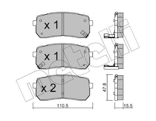 set placute frana,frana disc METELLI 22-0786-0